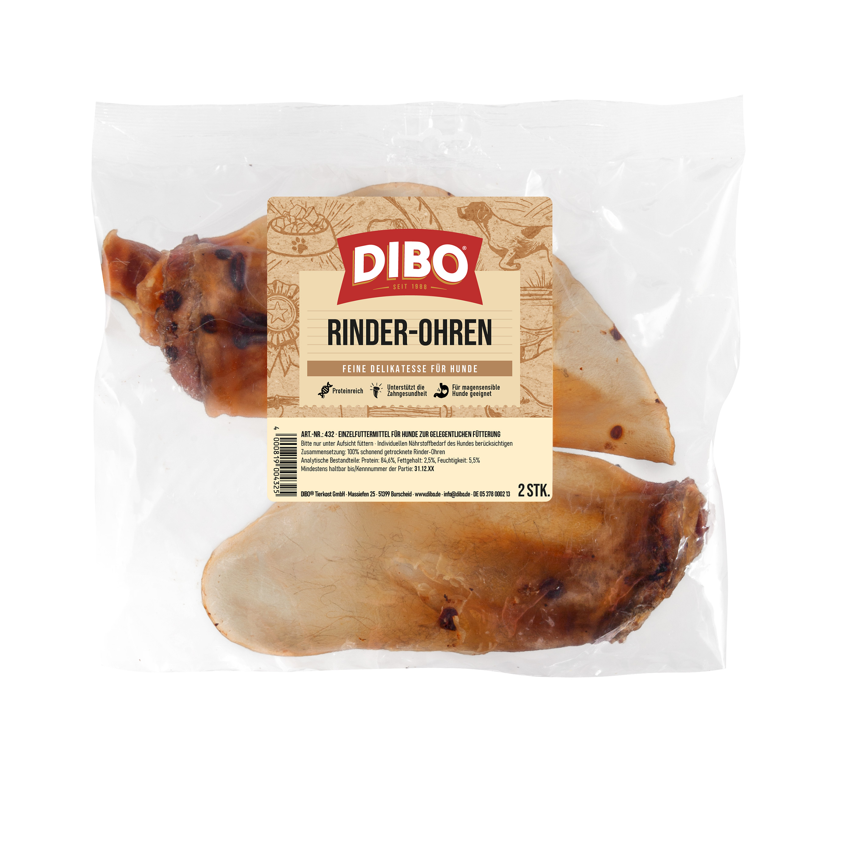 DIBO Rinder-Ohren, 2er-Beutel