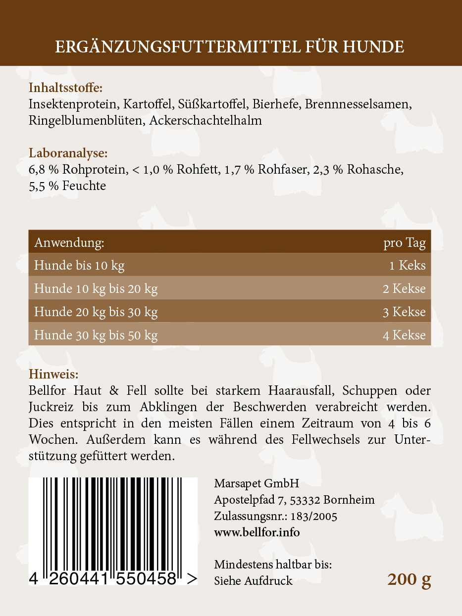 Bellfor "Haut & Fell"-Kekse, 200g-Beutel