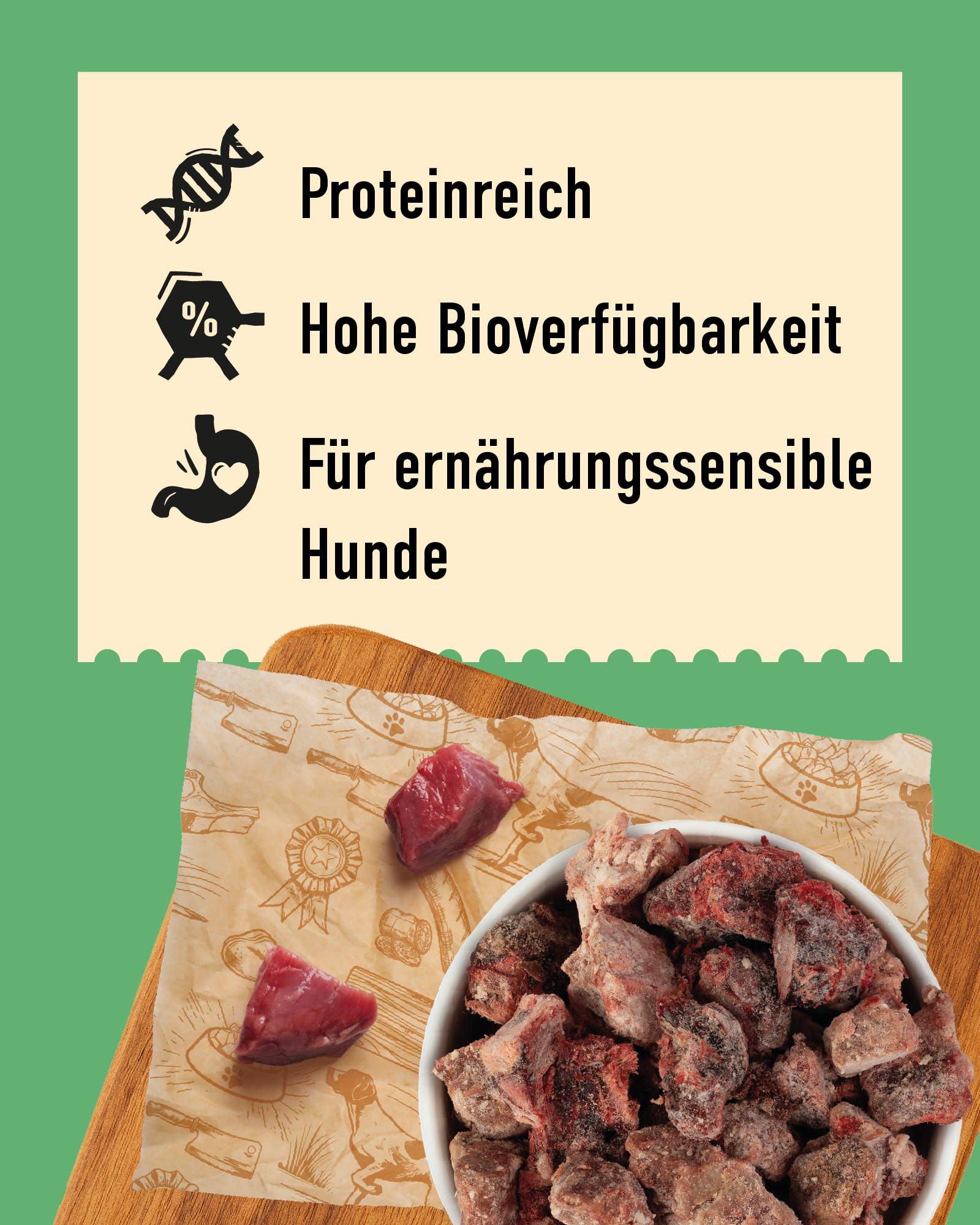 DIBO Hirsch - B.A.R.F.-Frostfutter für Hunde und Katzen
