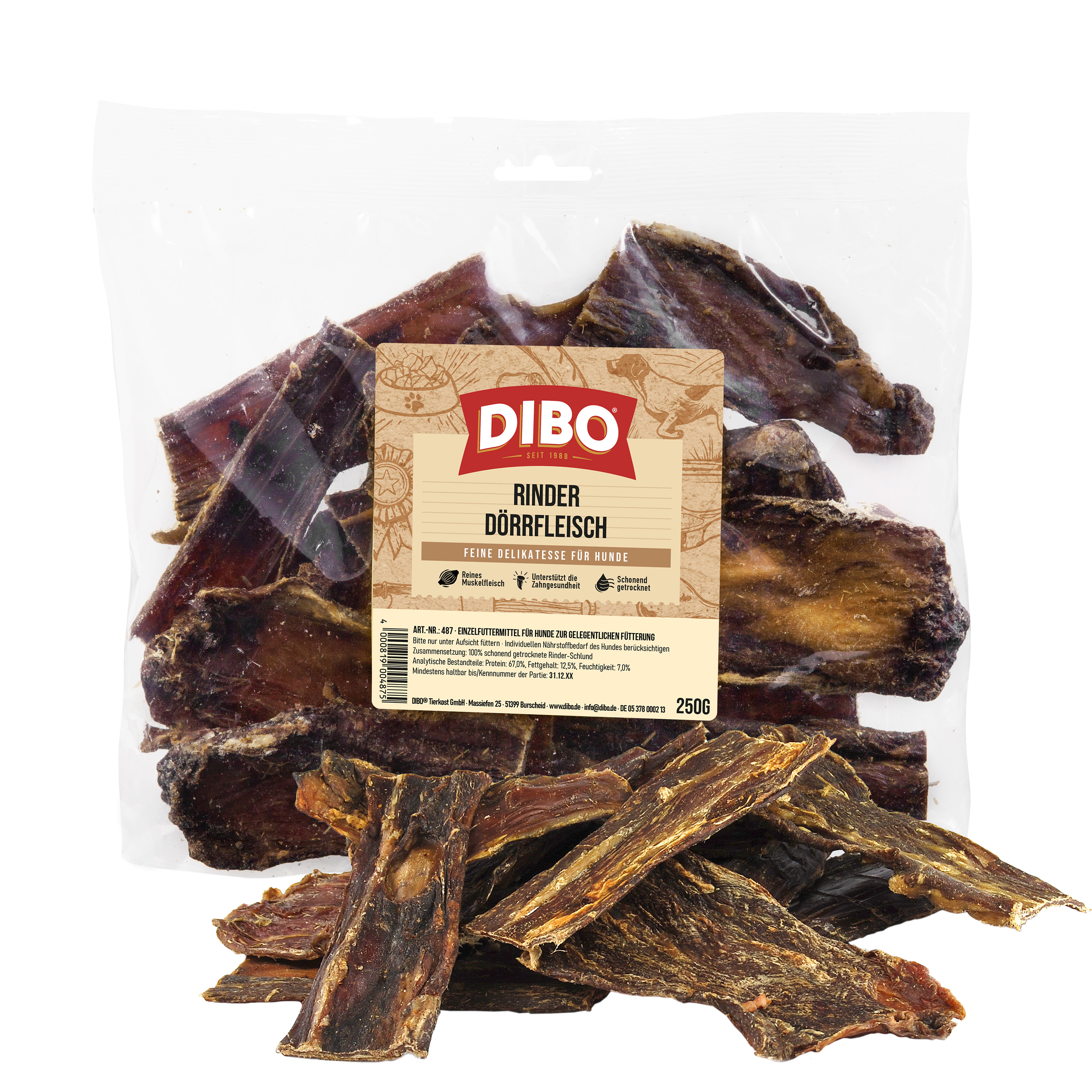 DIBO Rinder-Dörrfleisch, 250g-Beutel
