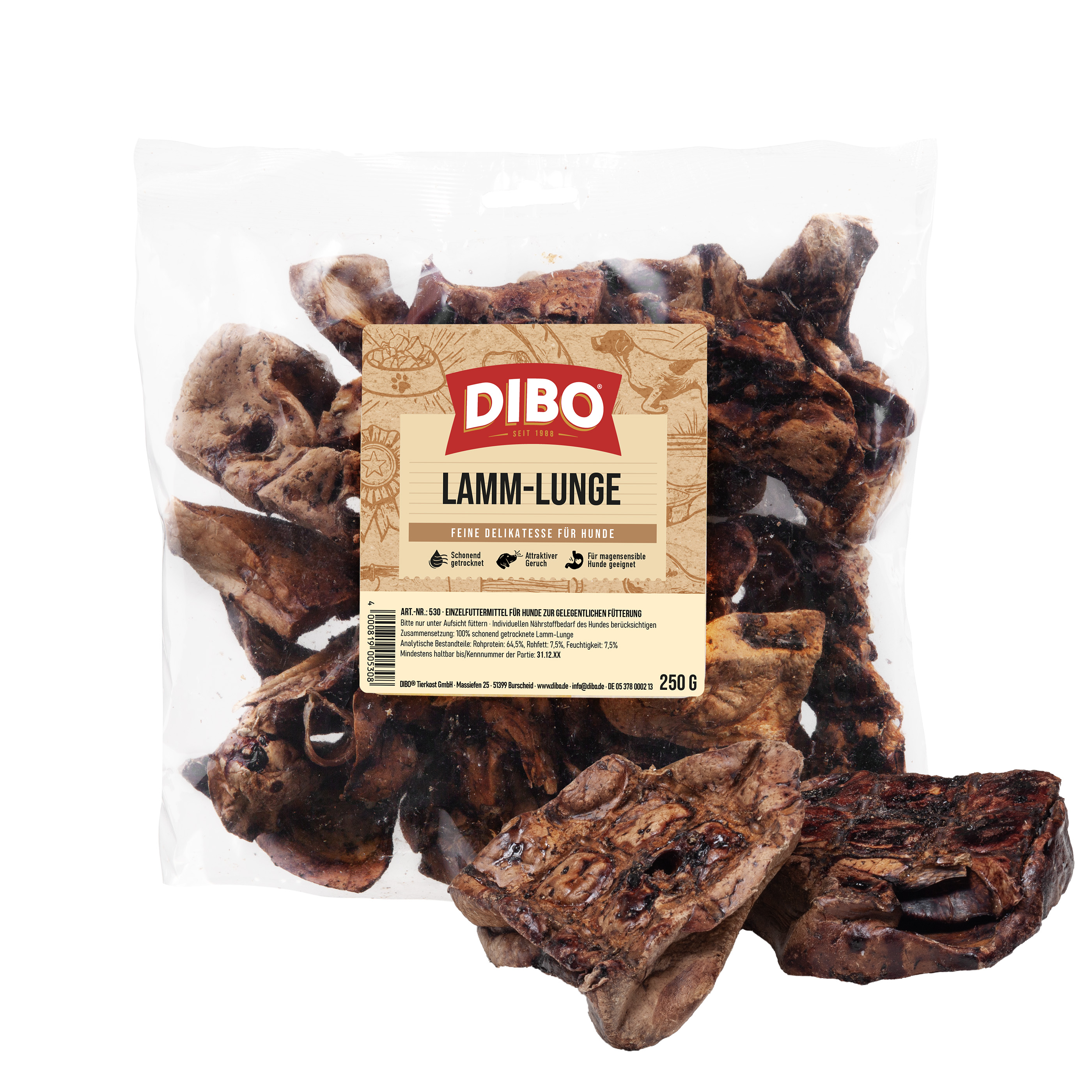 DIBO Lamm-Lunge, 250g-Beutel