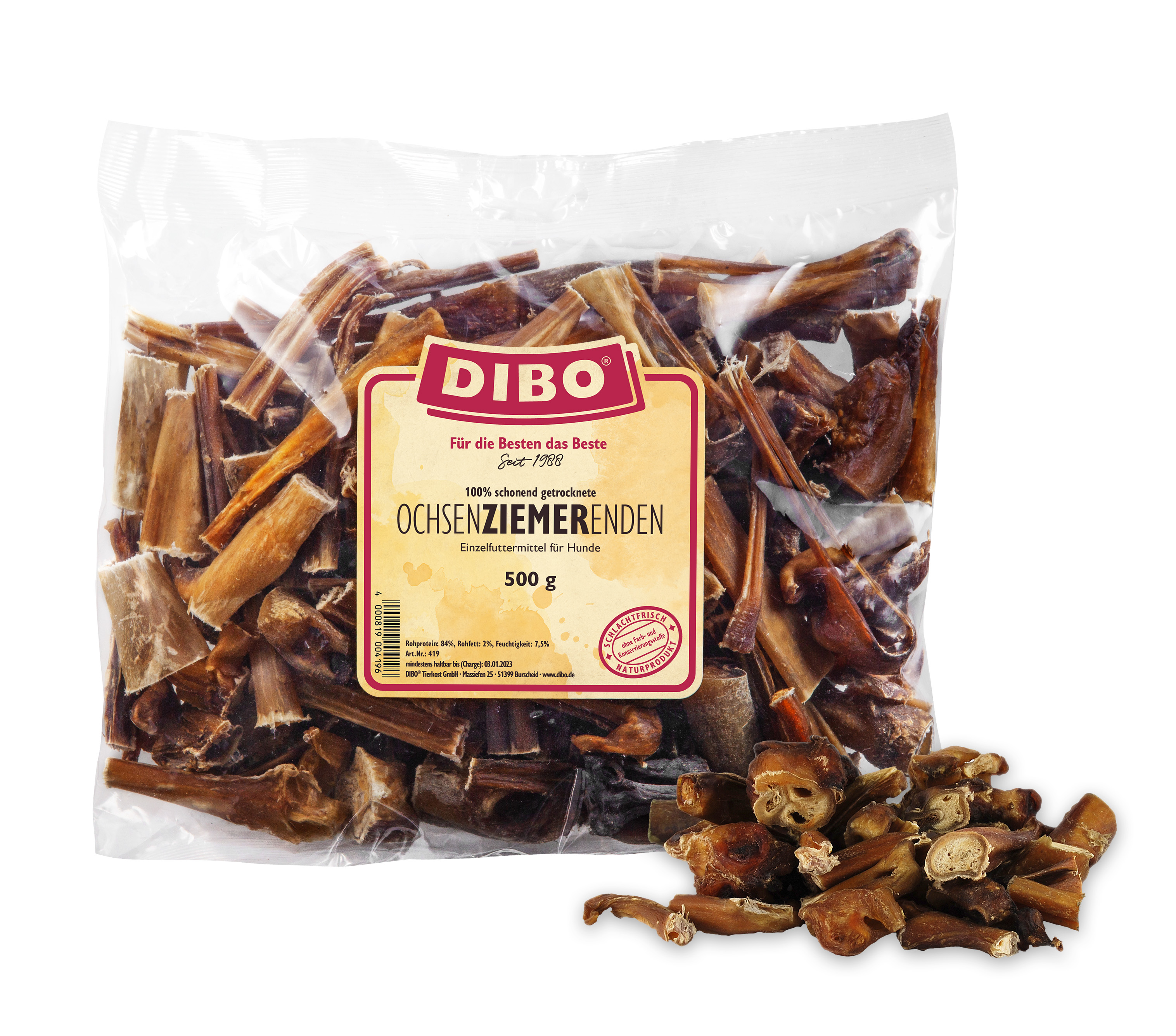 Ochsenziemer-Enden, 500g-Beutel