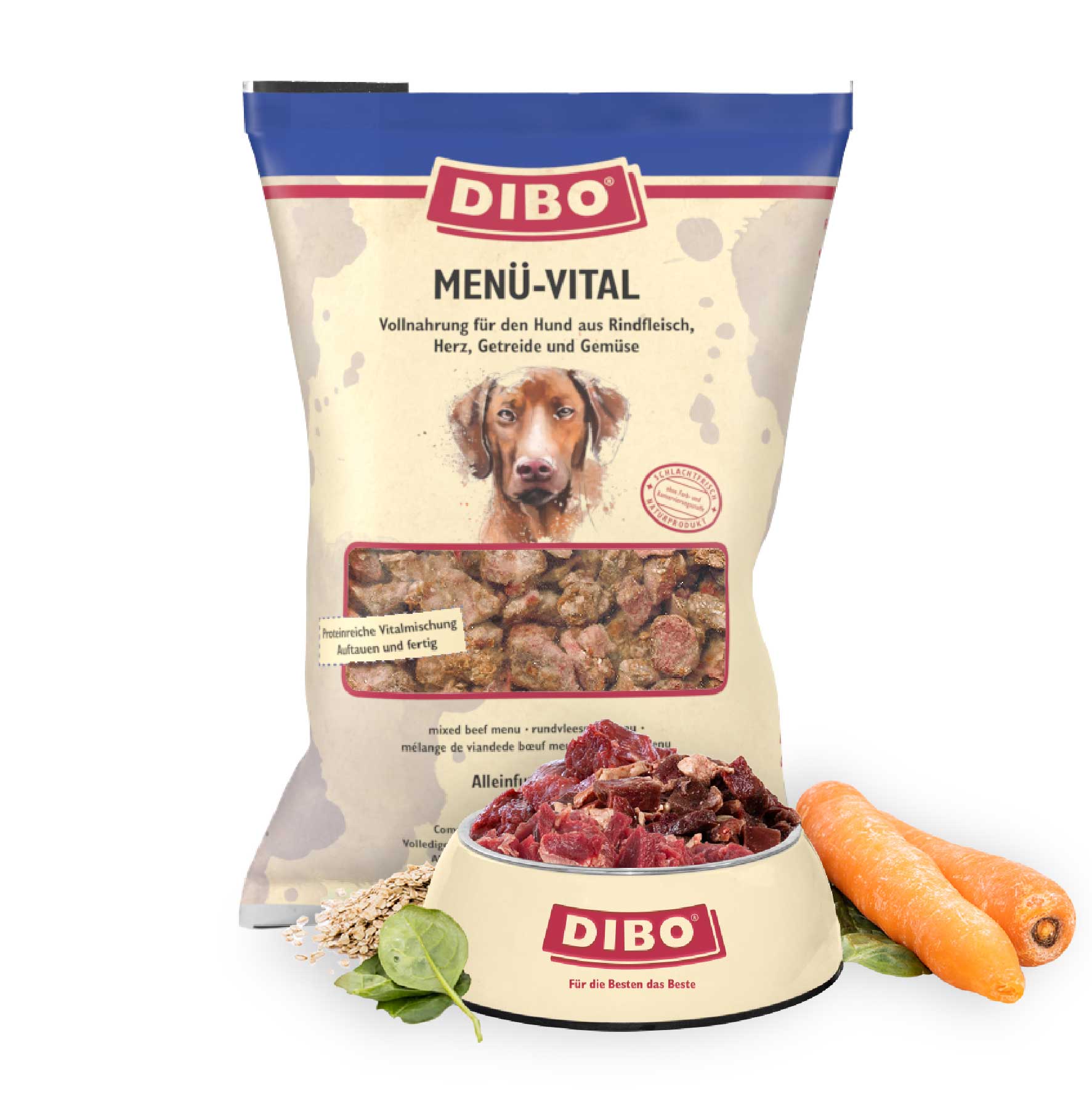 DIBO Menü-Vital – B.A.R.F.-Frostfutter für Hunde - 3 x 2000g