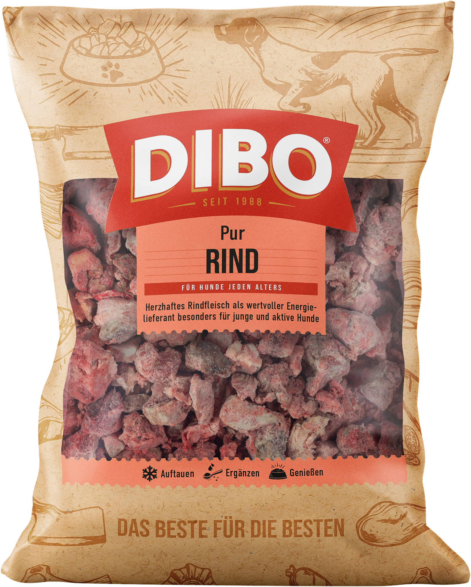 DIBO Rindfleisch - B.A.R.F.-Frostfutter für Hunde