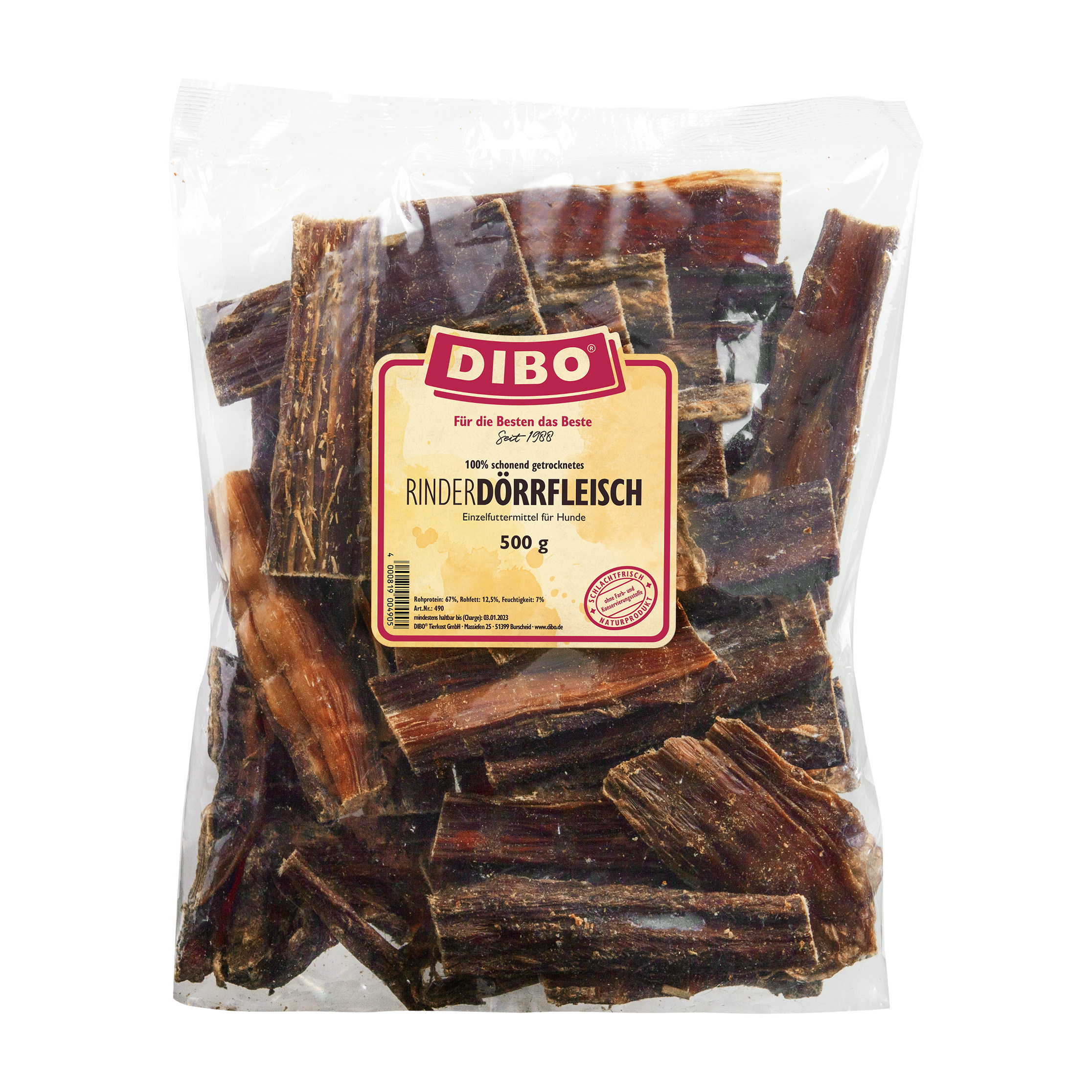 Dibo Rinder-Dörrfleisch 500g-Beutel