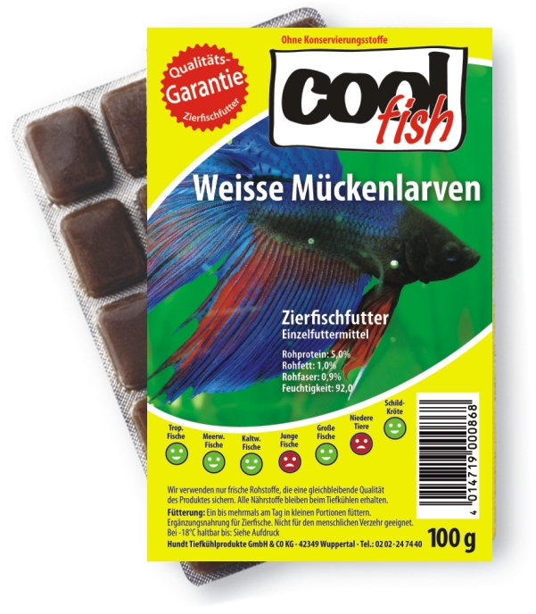 Cool Fish Weiße Mückenlarven, 100g-Blister