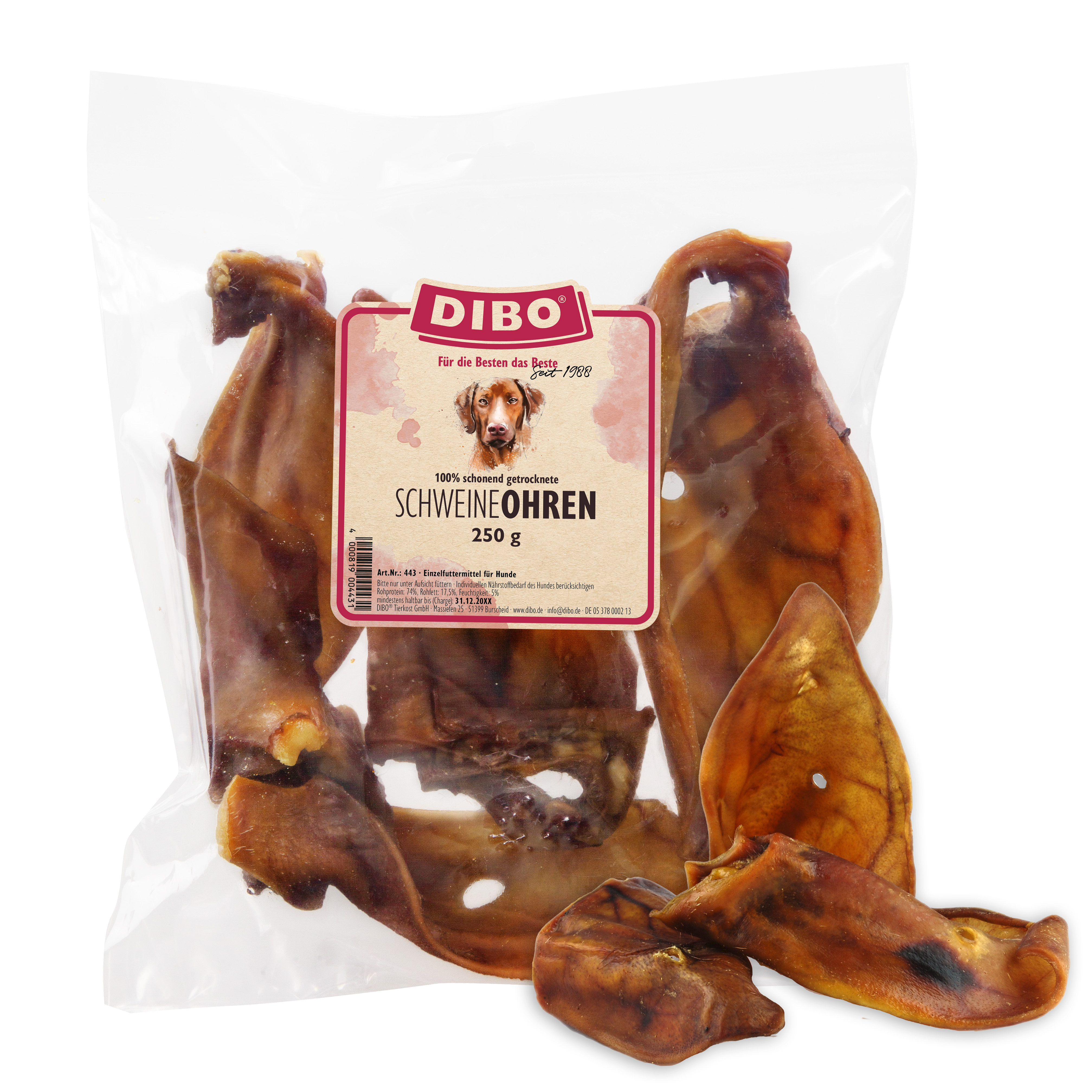 DIBO Schweine-Ohren, 250g-Beutel