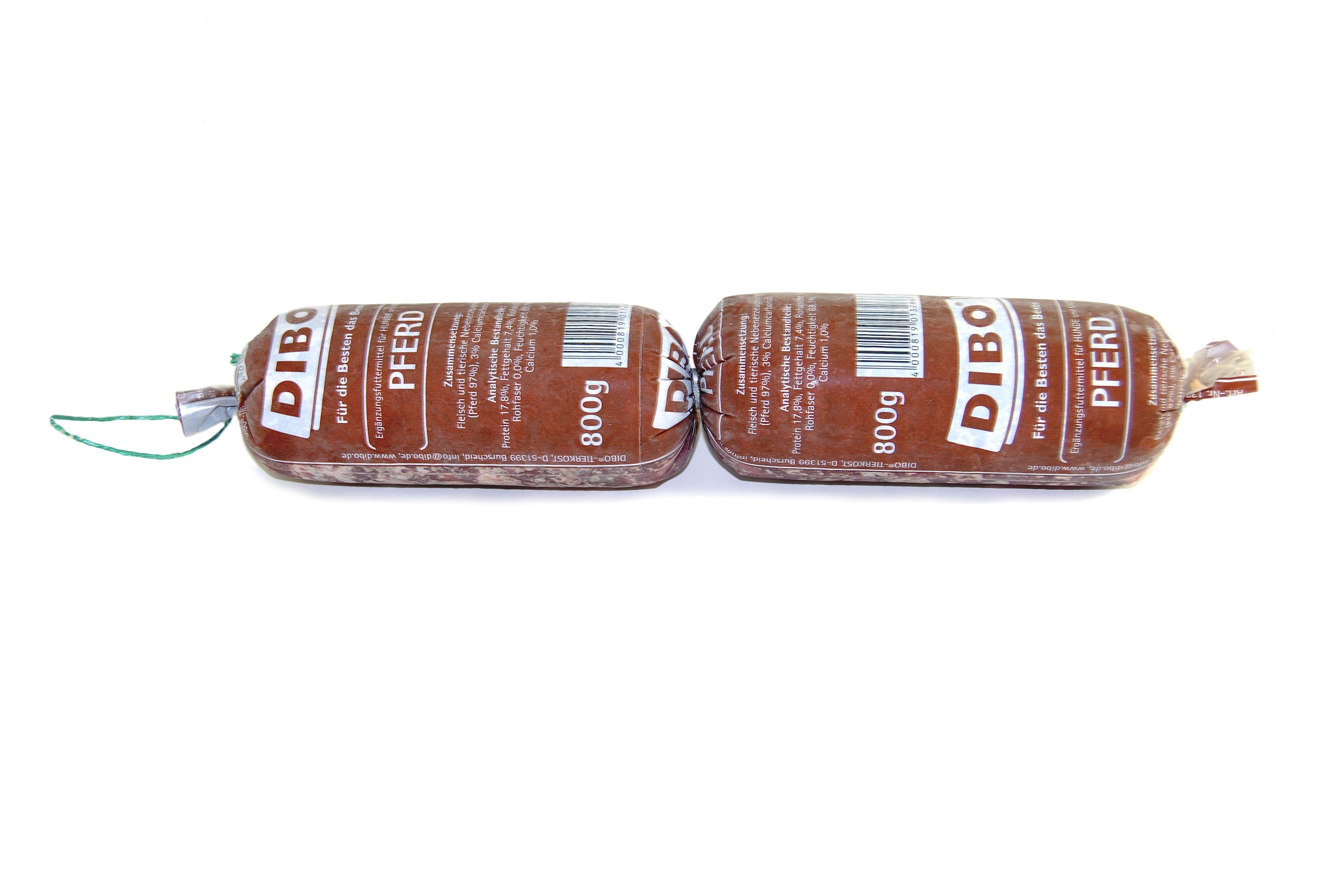 DIBO Tiefkühlwurst Pferd -B.A.R.F.-Frostfutter für Hunde – 8 x 800g