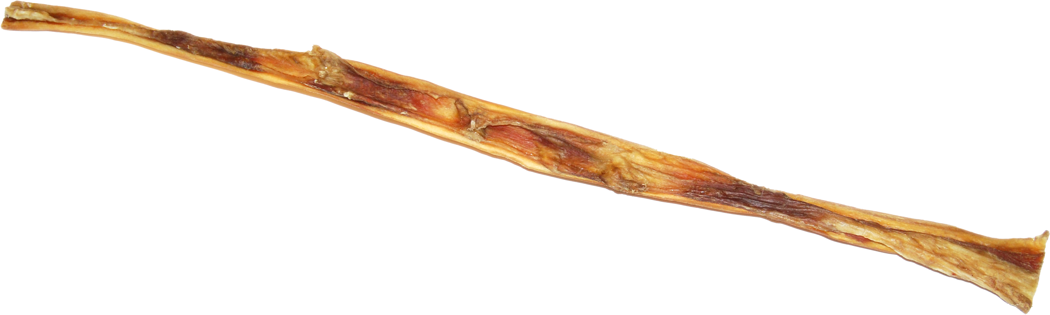 DIBO Rinder-Kopfhautstangen, ca. 80cm Getrocknete Rinderkopfhautstange, lang und dünn, mit braunen und gelben Farbtönen