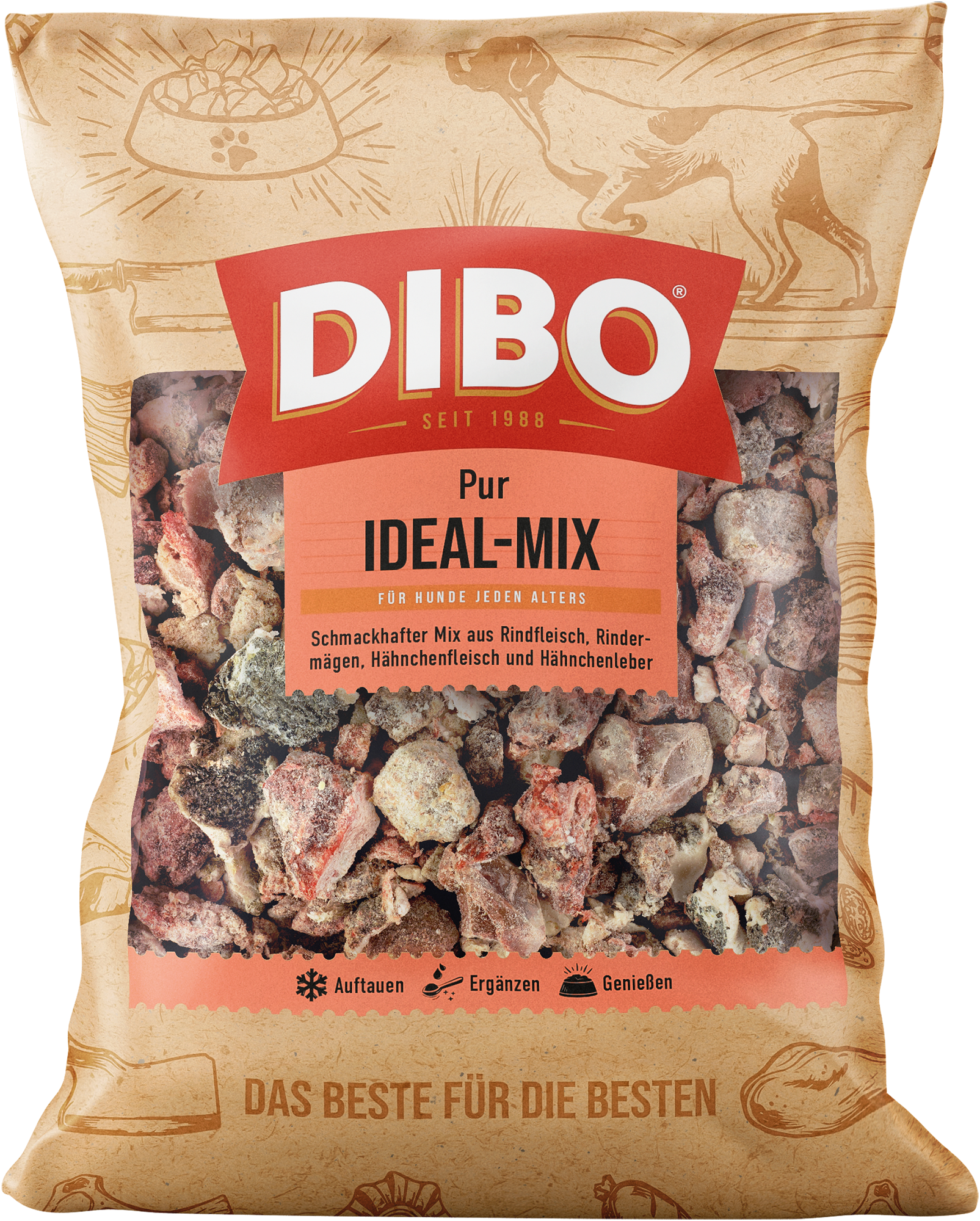 DIBO Ideal-Mix - B.A.R.F.-Frostfutter für Hunde DIBO PUR Produkt mit Ideal-Mix