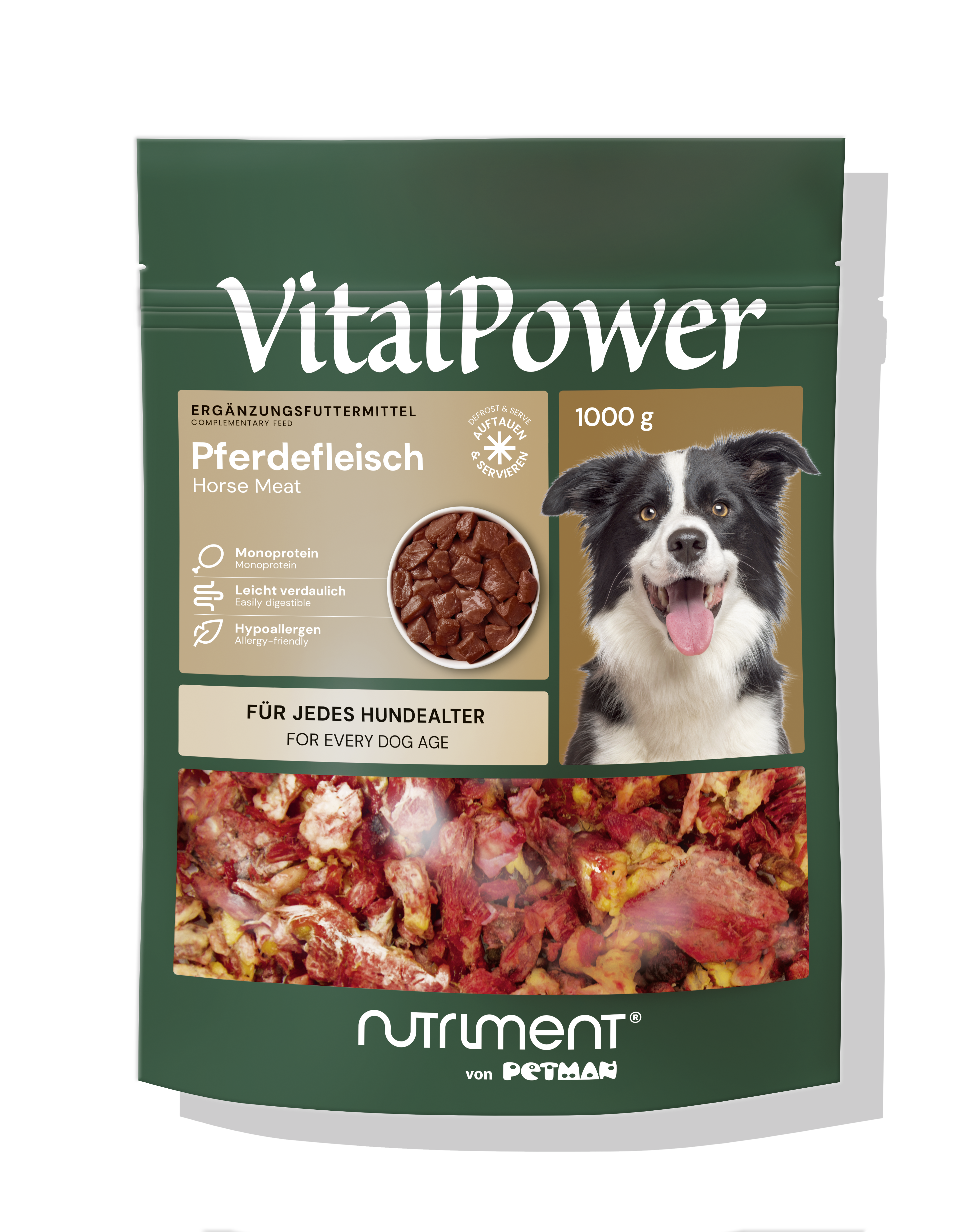 PETMAN Vital Power Pferdefleisch, 1000g-Beutel VitalPower Pferd