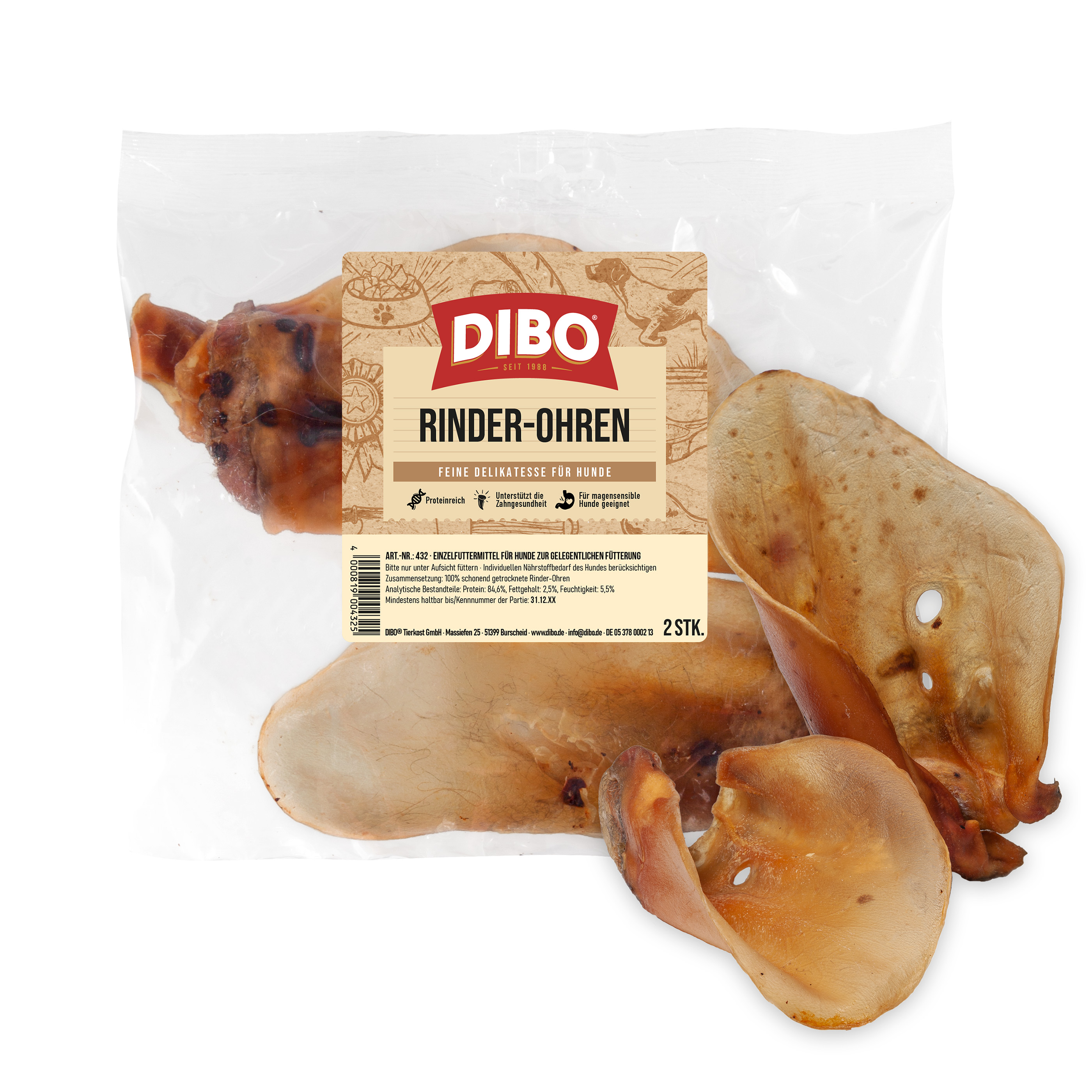 DIBO Rinder-Ohren, 2er-Beutel