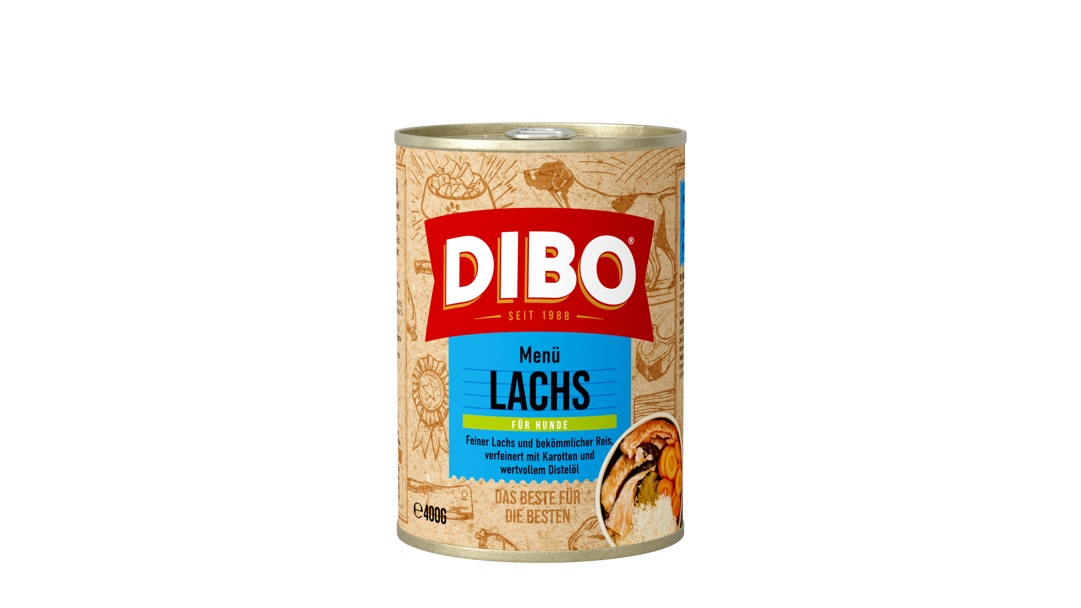 DIBO - LACHS MENÜ, 400g-Dose