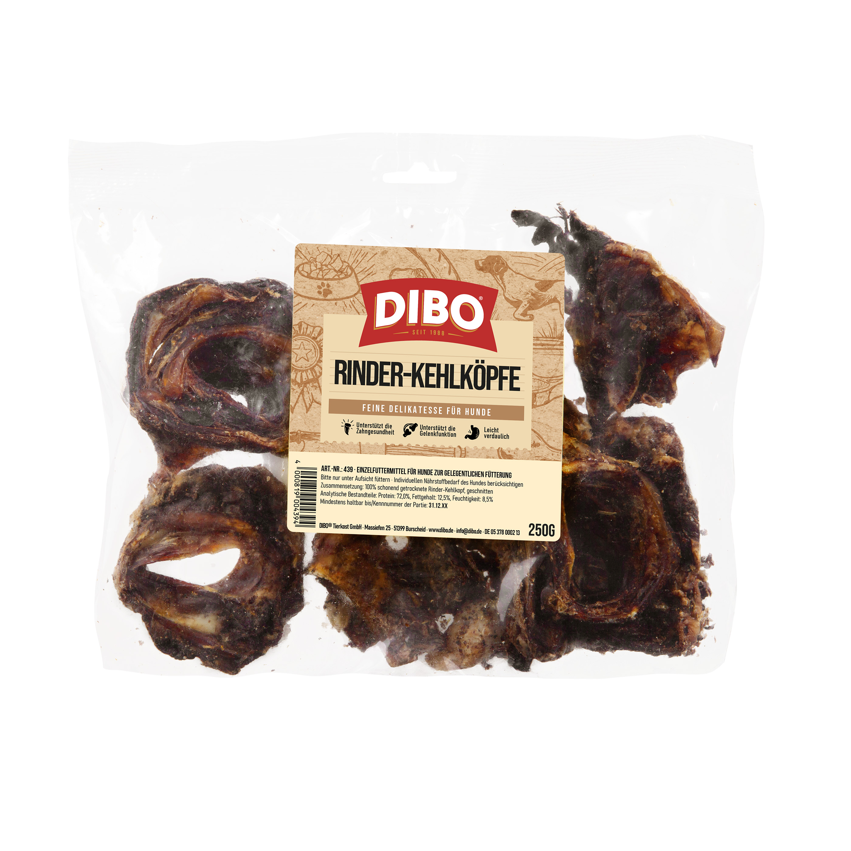 DIBO Rinder-Kehlköpfe geschnitten, 250g-Beutel