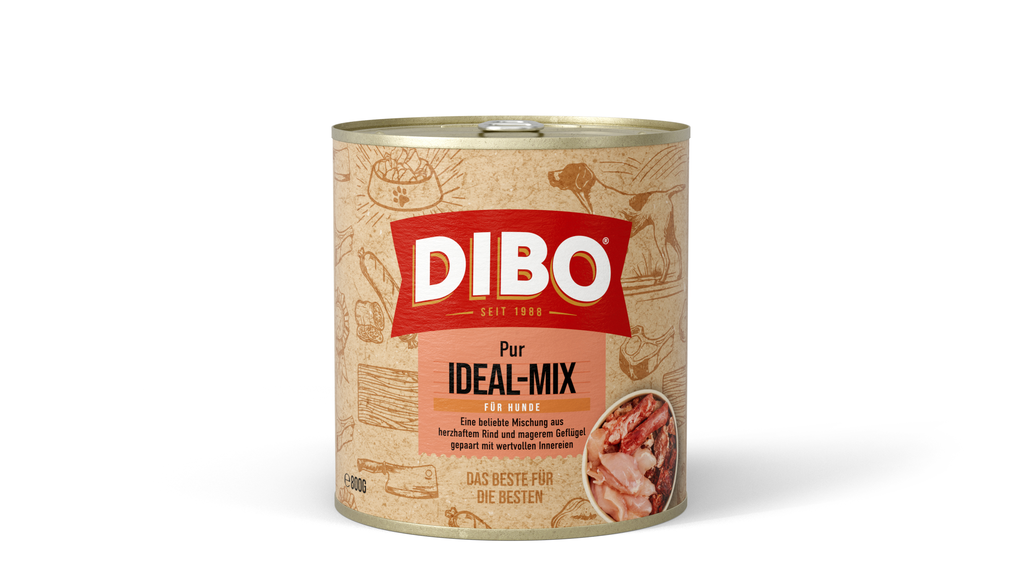 DIBO - IDEAL PUR (Rind/Geflügel), 800g-Dose