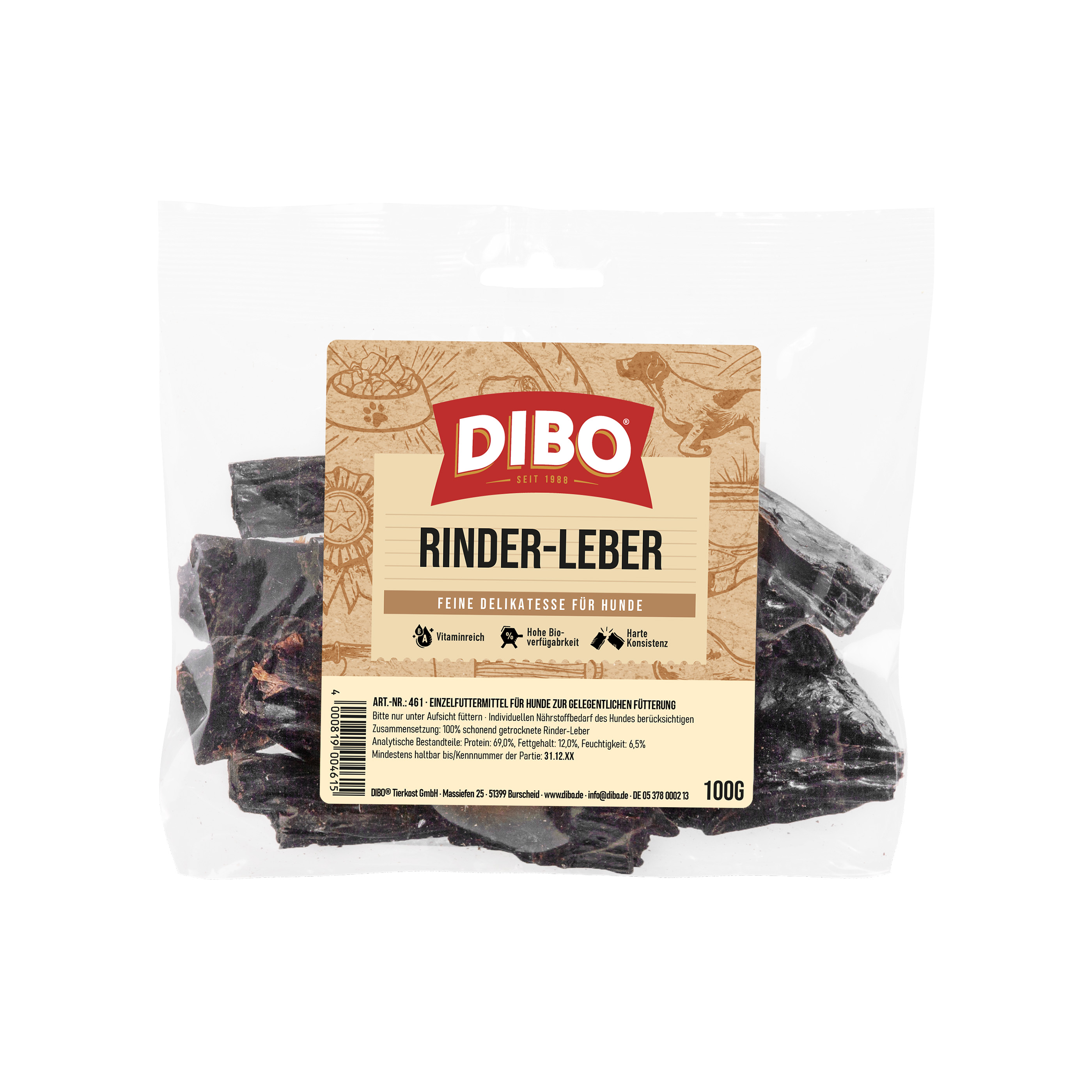 DIBO Rinder-Leber, 100g-Beutel
