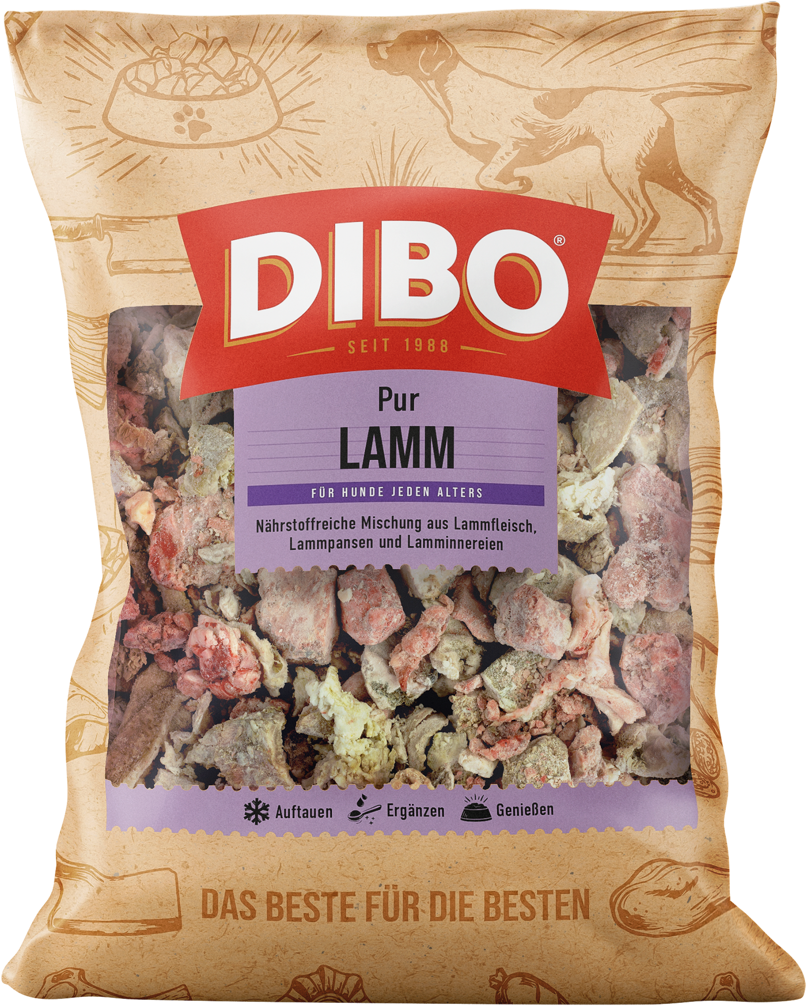 DIBO Lamm - B.A.R.F.-Frostfutter für Hunde