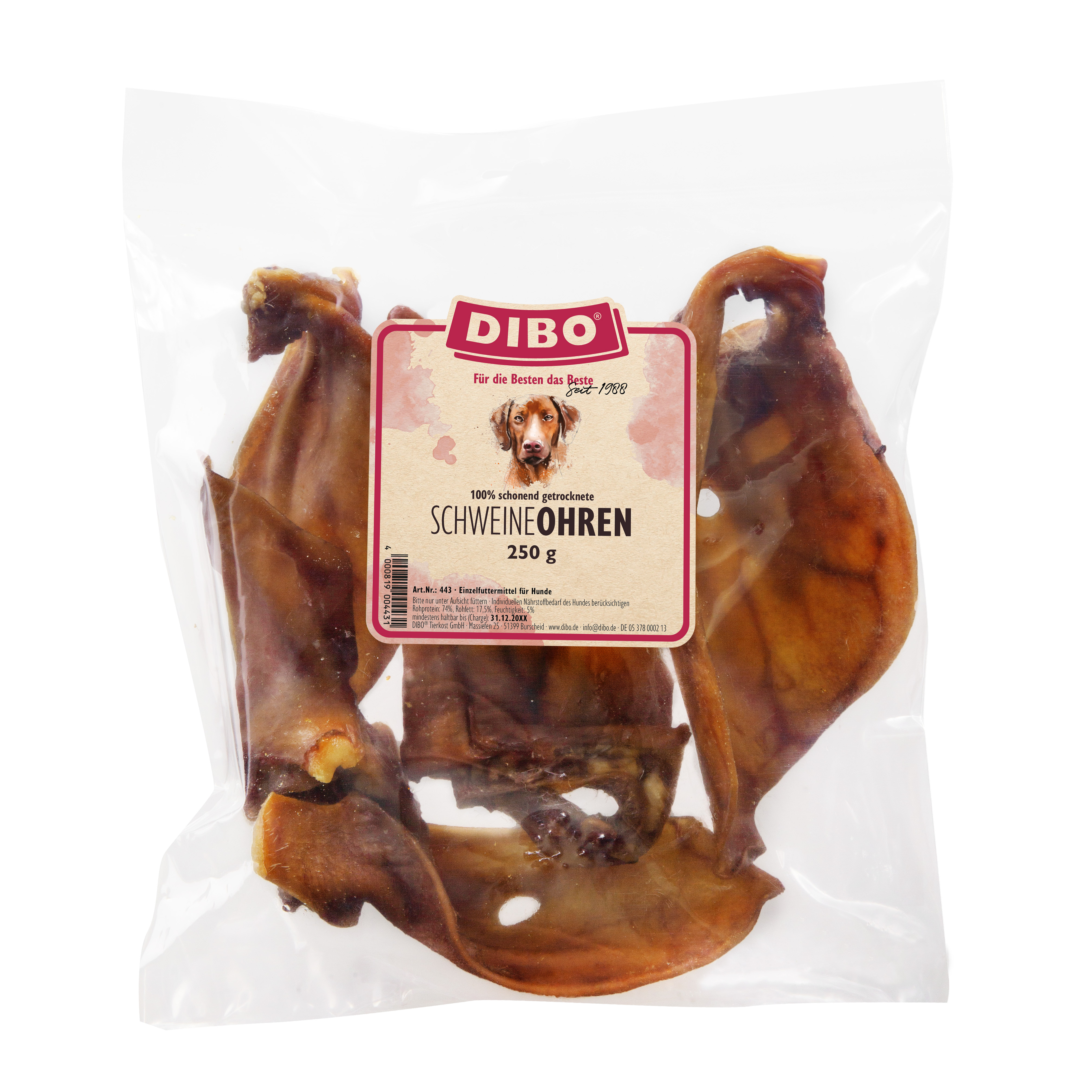 DIBO Schweine-Ohren, 250g-Beutel