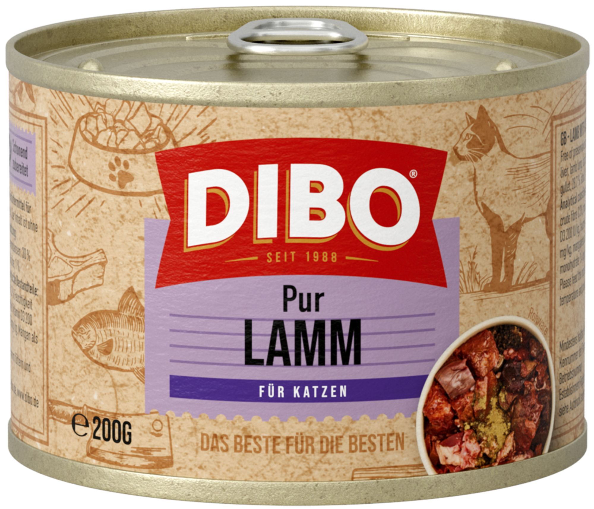 DIBO - CAT PUR LAMM, 200g-Dose