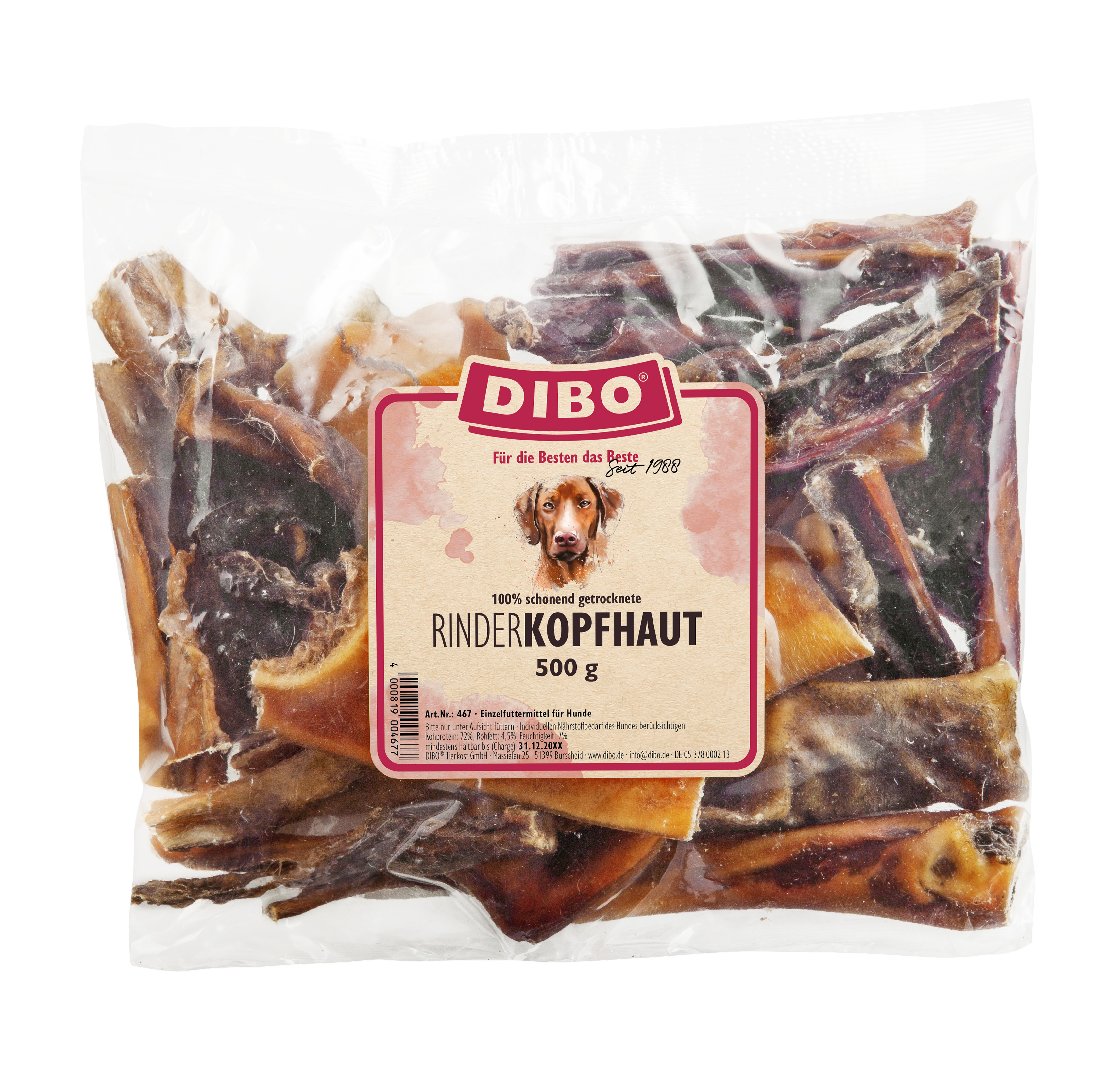 DIBO Rinder-Kopfhaut, 500g-Beutel