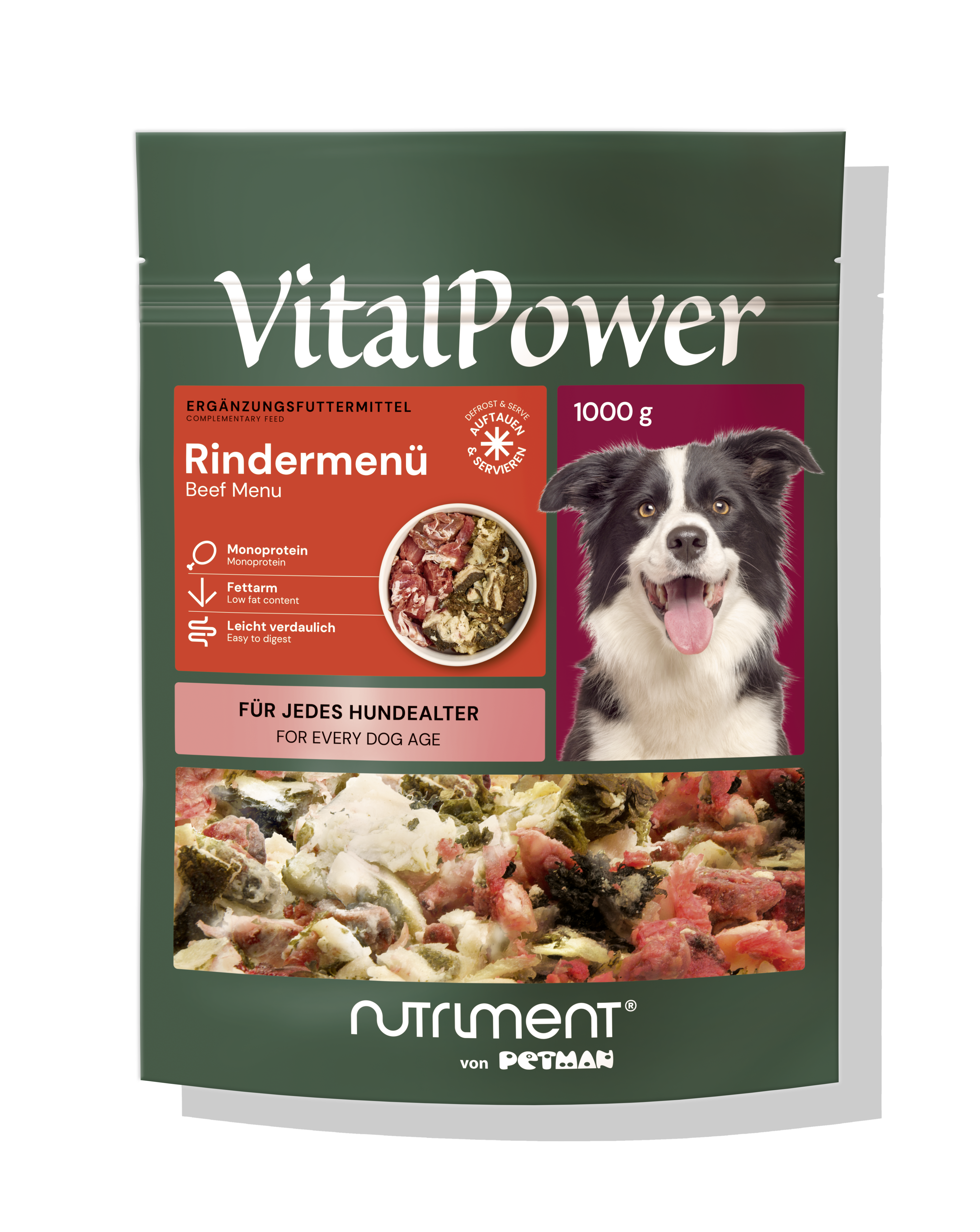PETMAN Vital Power RINDERMENÜ, 6 x 1000g-Beutel