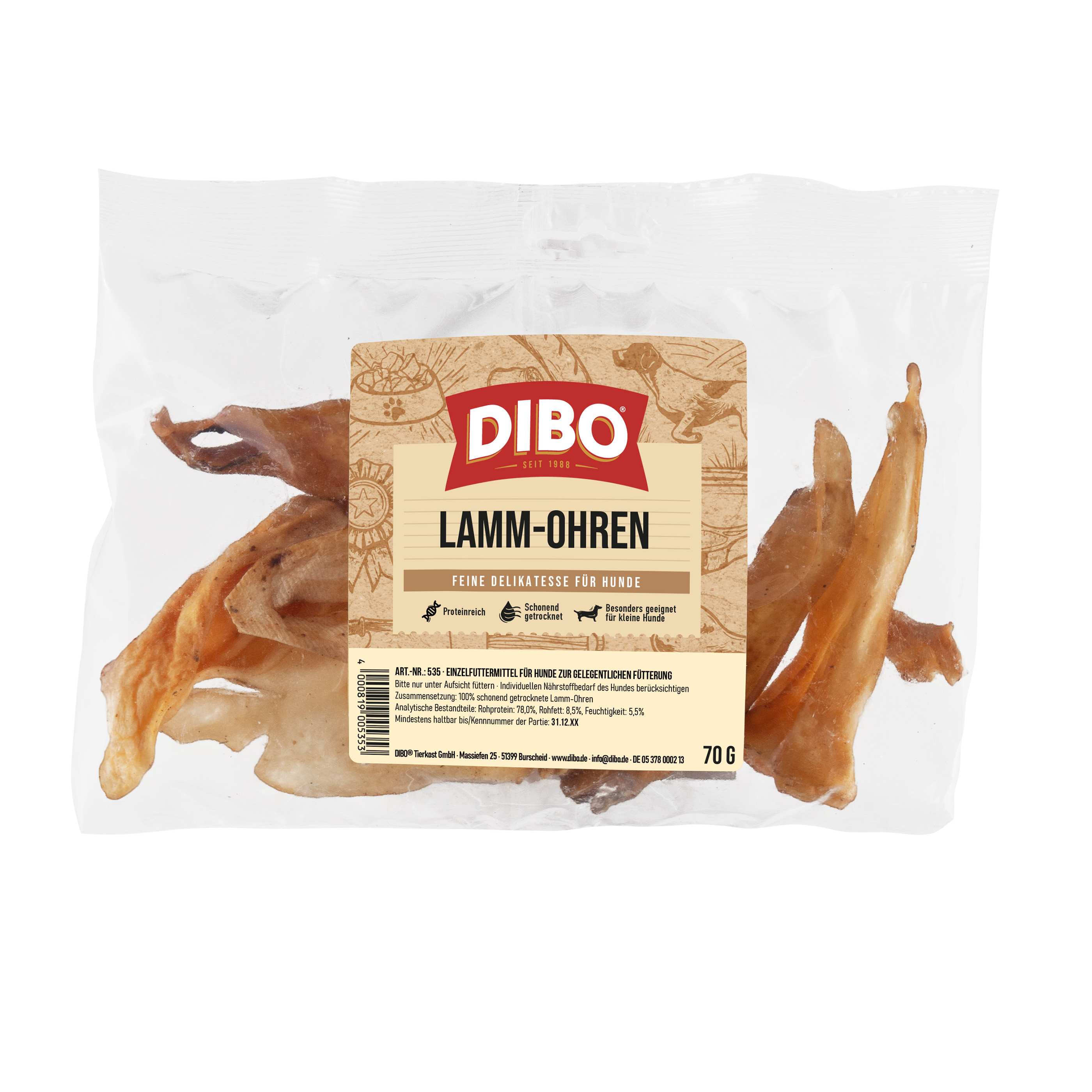 DIBO Lamm-Ohren, 70g-Beutel