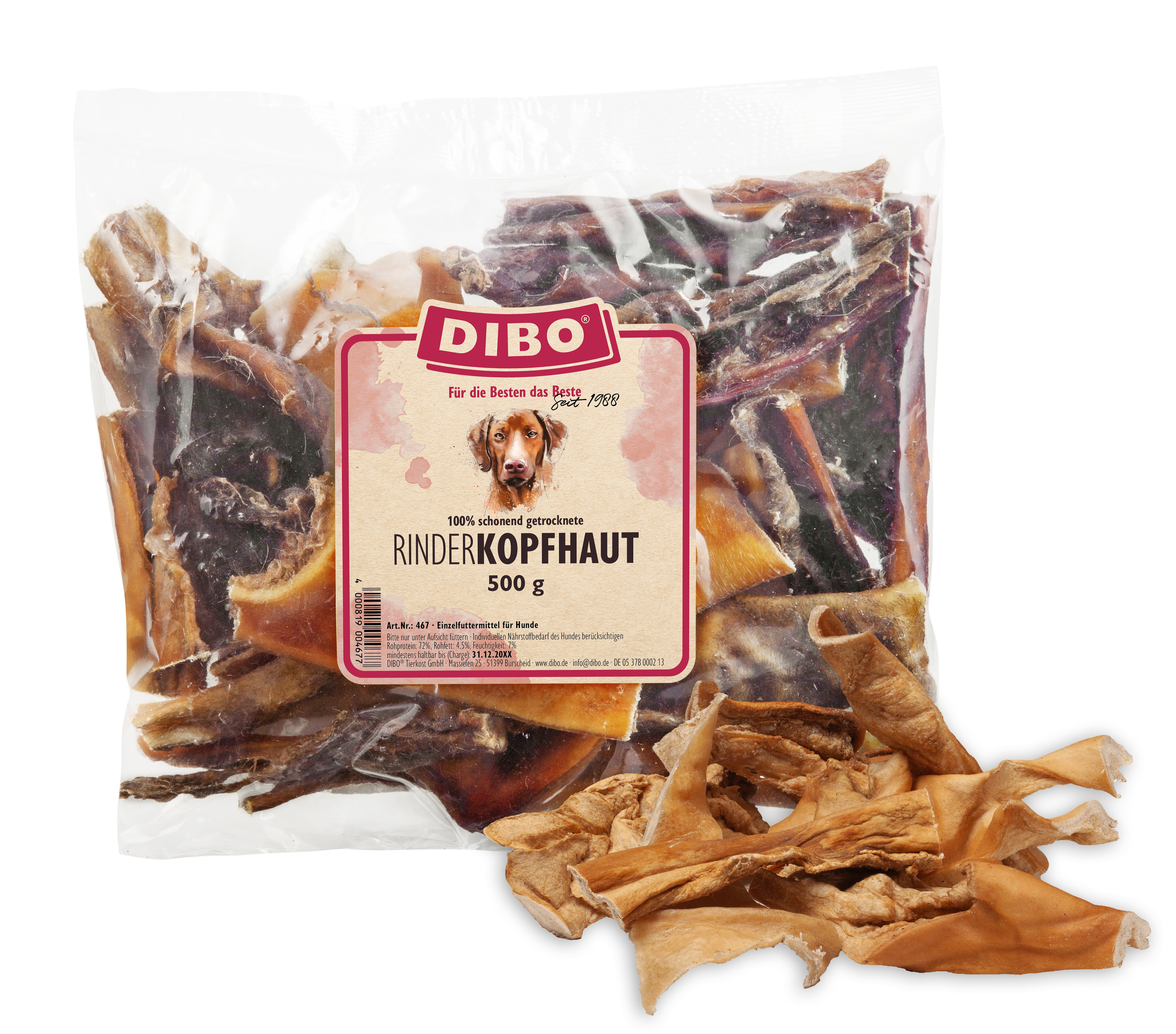 DIBO Rinder-Kopfhaut, 500g-Beutel