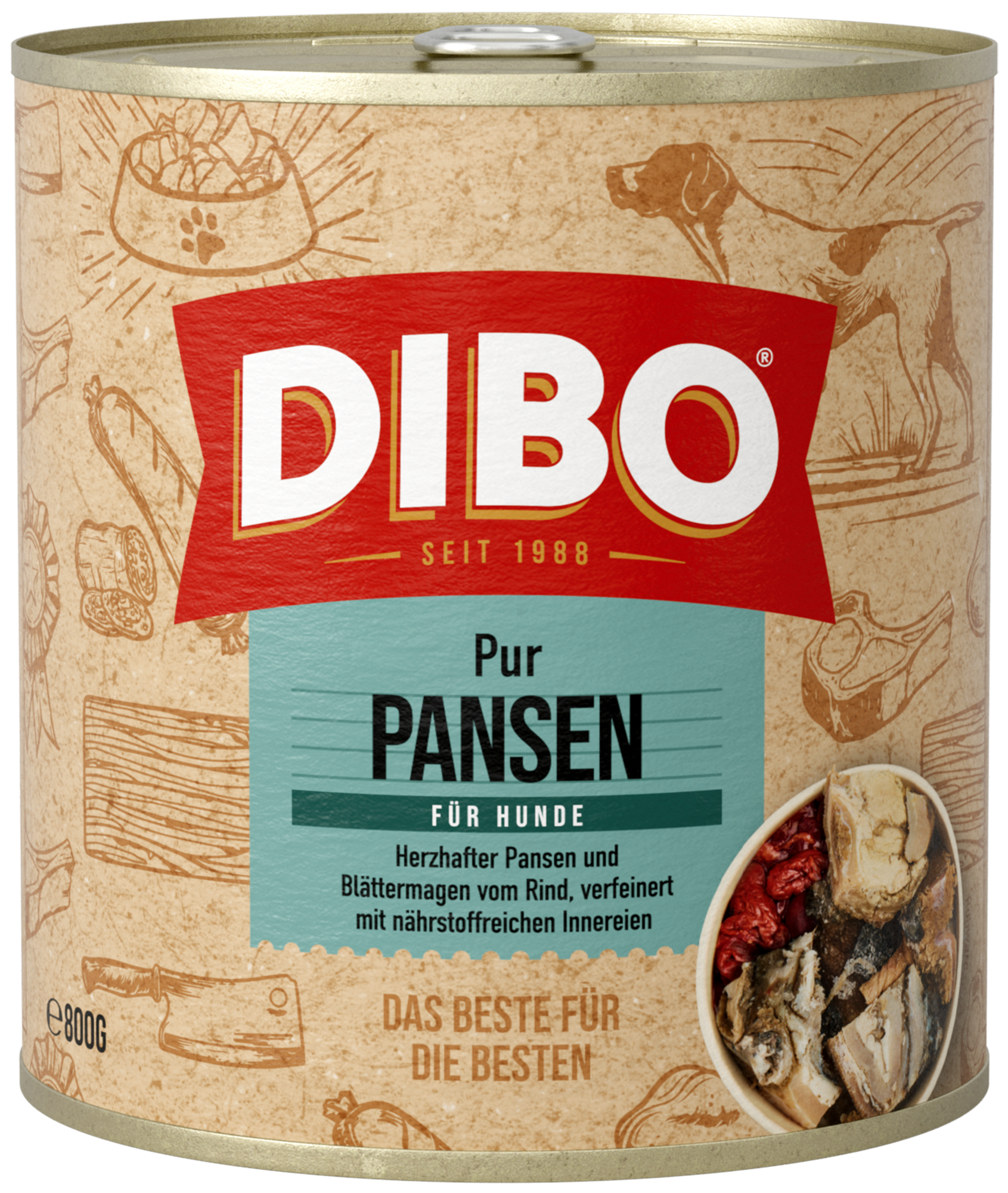 DIBO - PANSEN PUR (Pansen/Blättermagen), 800g-Dose DIBO - PANSEN PUR (Pansen/Blättermagen), 800g-Dose