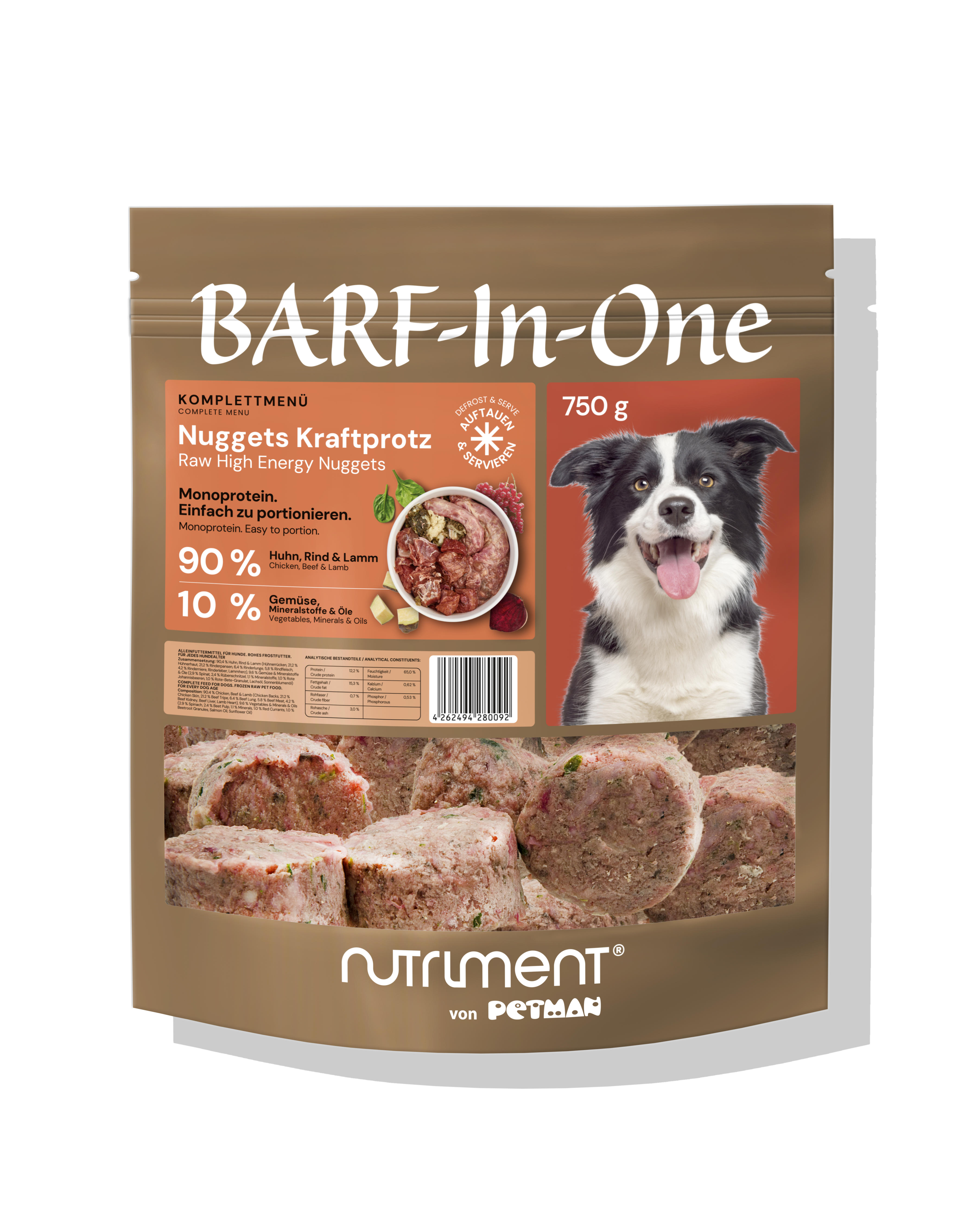 Nutriment BARF In One KRAFTPROTZ (High Energy) BarfinOne Hunde Nuggets Kraftpotz