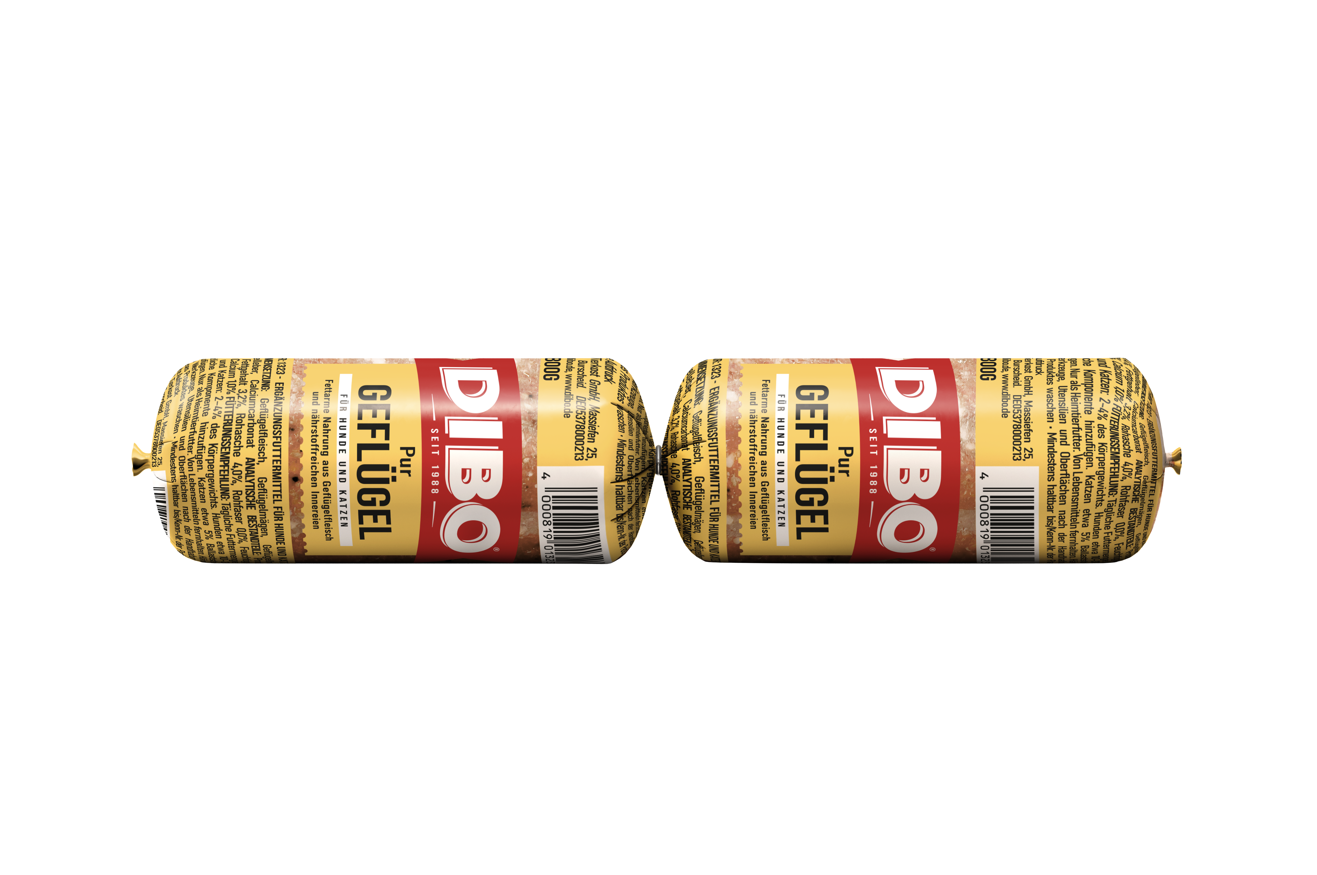 DIBO Geflügel - B.A.R.F.-Tiefkühlwurst DIBO_Chubb_Geflugel